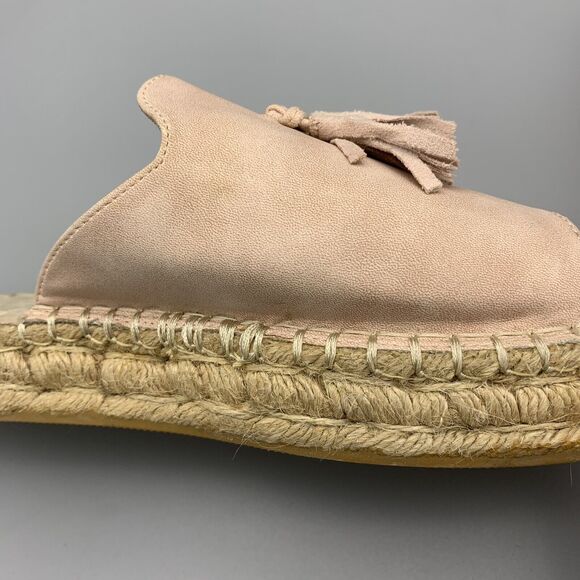 Seven Dials Sandals, Women's 8.5, Faux Suede Espadrille, Open Toe Tassled Pink - Picture 9 of 10